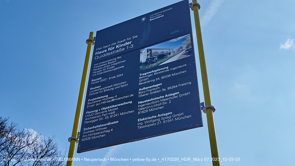 07.03.2023 - Baustelle an der Quiddestraße Haus für Kinder in Neuperlach